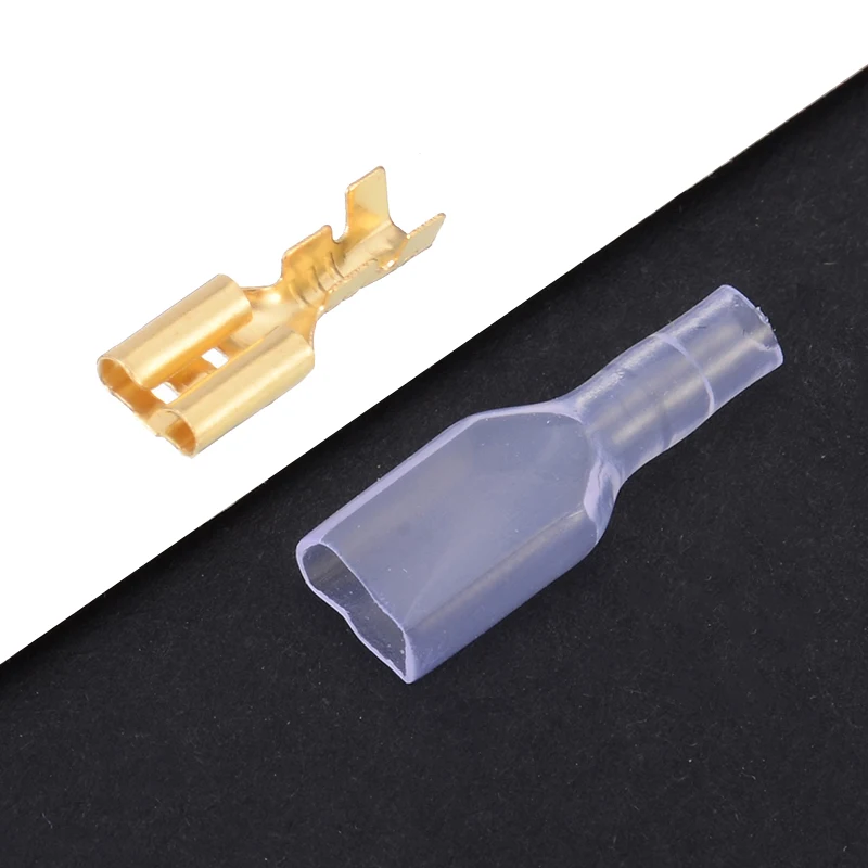 100 шт. латунные обжимные клеммы гнездовые штекерные коннекторы с изоляционной