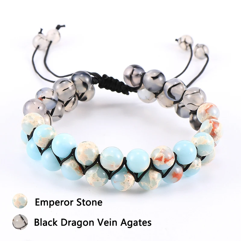 Женский браслет с натуральным аметистом камнем императора красным ониксом 8 мм 2