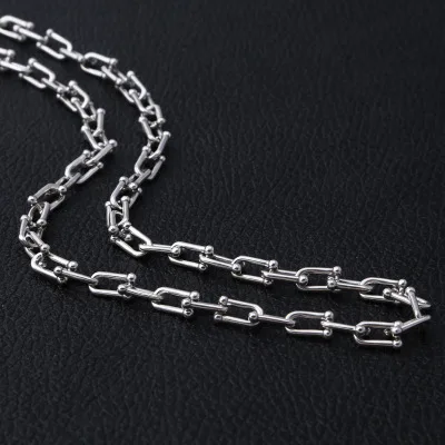 

925 Sterling Silver Necklace For women men 8mm Thick Heavy Bamboo Necklace Christmas gifts
