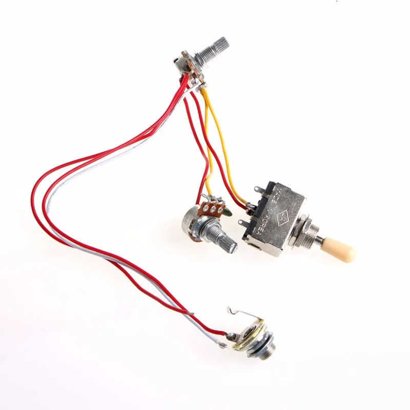 Новый гитары жгут проводов 3 Way тумблер 1V1T 500k звук тон Jack для LP|guitar wiring harness|guitar wirelp
