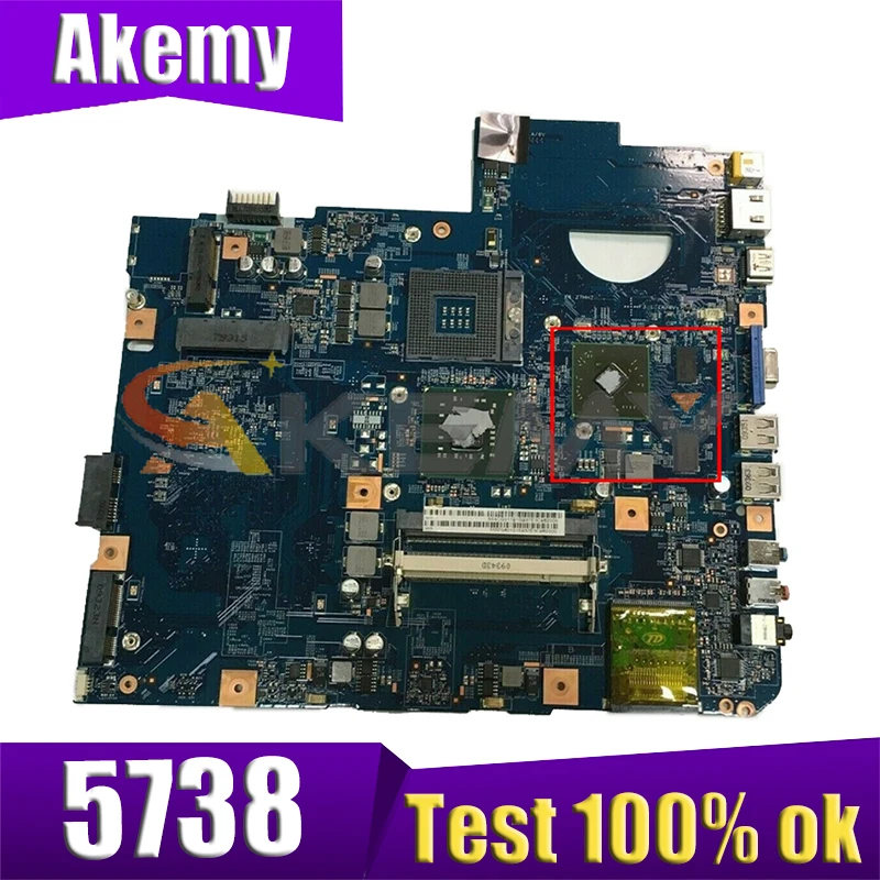

AKEMY for acer aspire 5738 motherboard MBP5601011 48.4CG07.011 PM45 ATI 216-0728014 DDR2 laptop mother board free shipping