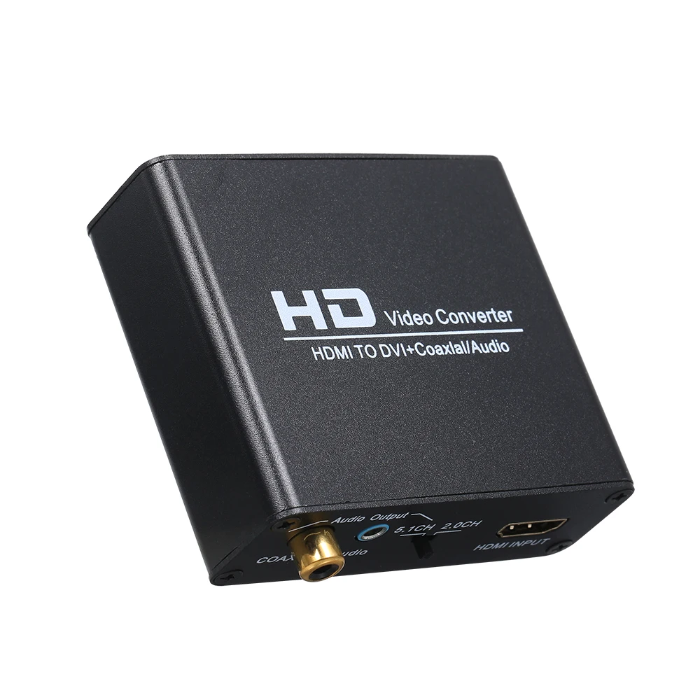 Преобразователь HD DVI коаксиальный 3 5 аудио аналоговый и цифровой сигнальный