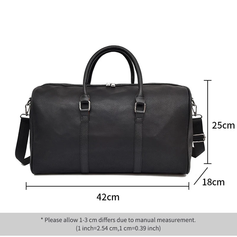 Унисекс дорожная сумка из искусственной кожи Большая вместительная для выходных