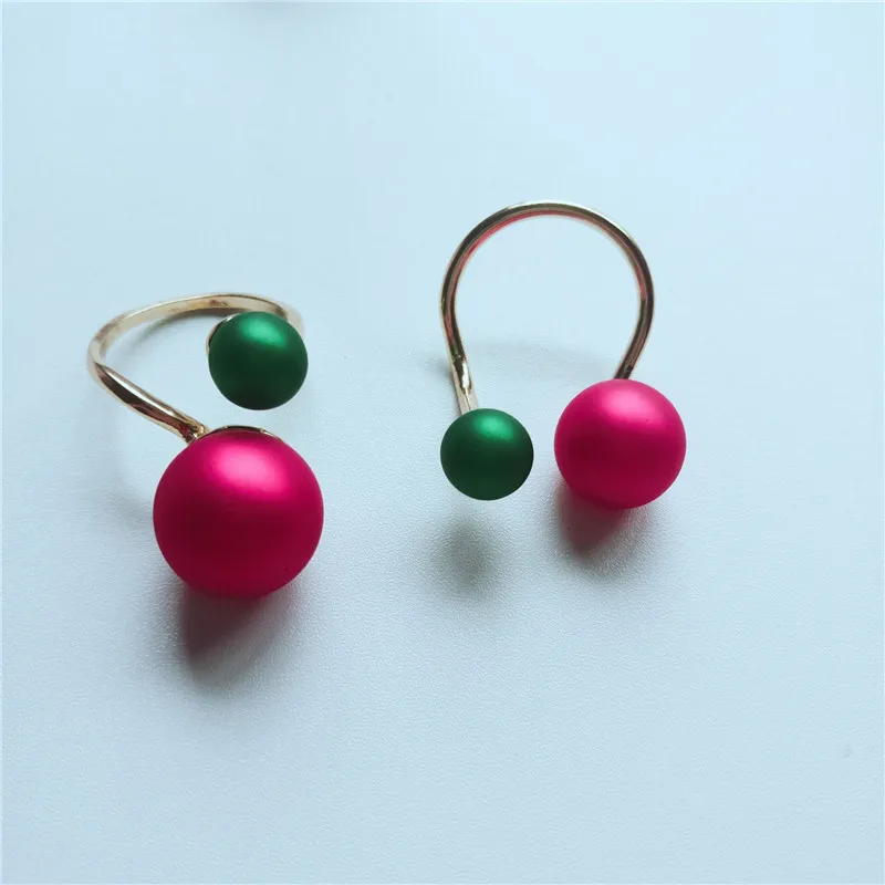 Корейский Новый Рождественский подарок красный зеленый жемчуг кольцо для Бала