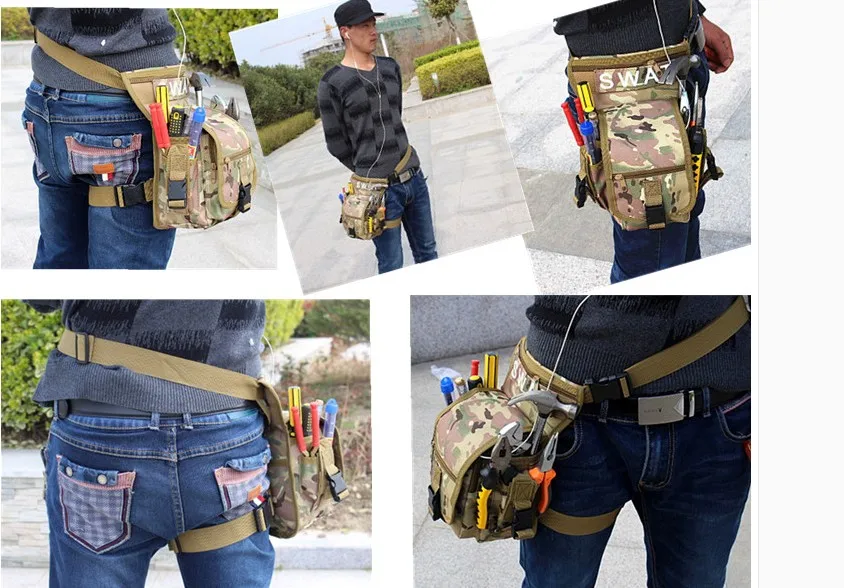 

tactical molle system man waist bag outdoor sports women multi-function tactical belt leg bag for hunting