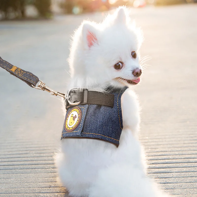 

S-xl Dog Collar Cowboy Vest Out Walking Pet Harness Teddy Leads For Dogs