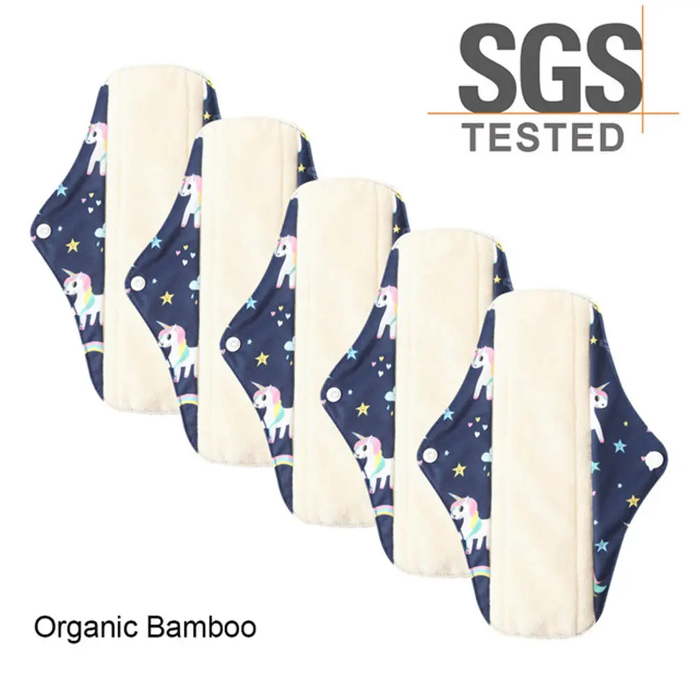 Многоразовые женские менструальные прокладки для полотенец 5 шт. бамбуковый