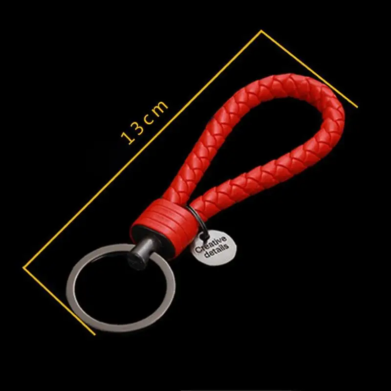 7 цветов из искусственной кожи плетеная веревка двойные кольца брелки Diy сумки