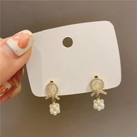 s925 silver needle pearl temperament earrings korea 2021 new ear jewelry for woman female simple ear clips without pierced ears