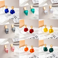 yaologe new flower acrylic drop earrings for women boho bohemia 2021 trend party gift fashion jewelry wholesale oorbellen mujer