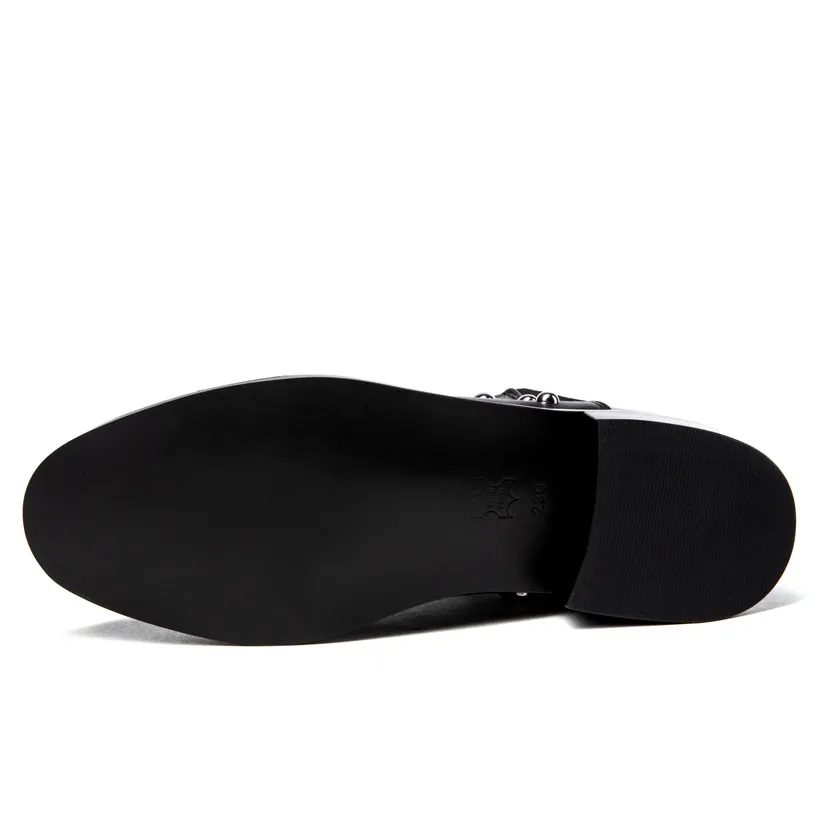 Женские ботинки челси из ПУ кожи на низком каблуке с круглым носком|Женские