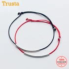 Браслет на ногу Trustdavis из серебра 100% пробы, модный, красный, черный, женский, детский, подарок на день рождения DS1013