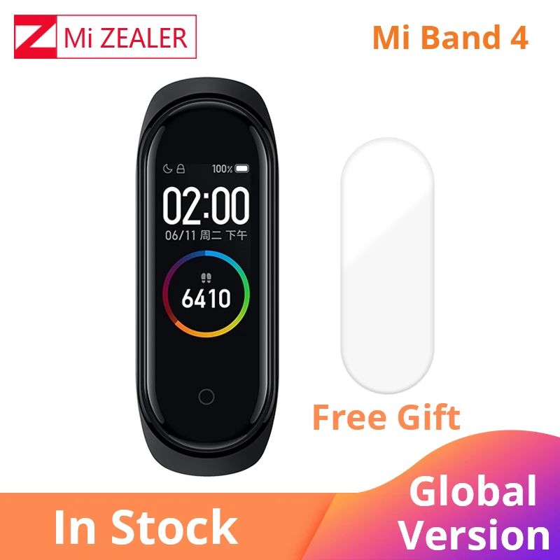 Global Version black Глобальная версия Xiaomi Mi Band 4 многоязычные умные часы 135 мАч Bluetooth 5,0 браслет - Цвет: Global Version black