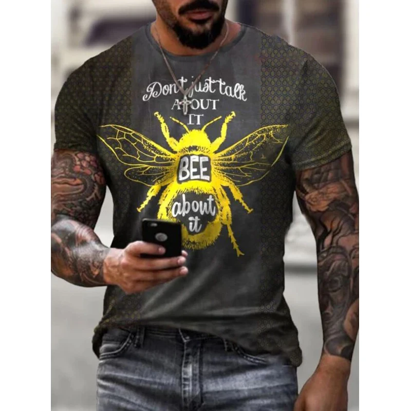 

2021 hot sale 3D letter printed T-shirt men's short-sleeved street abstract element clothing fashion casual comfortable loose to