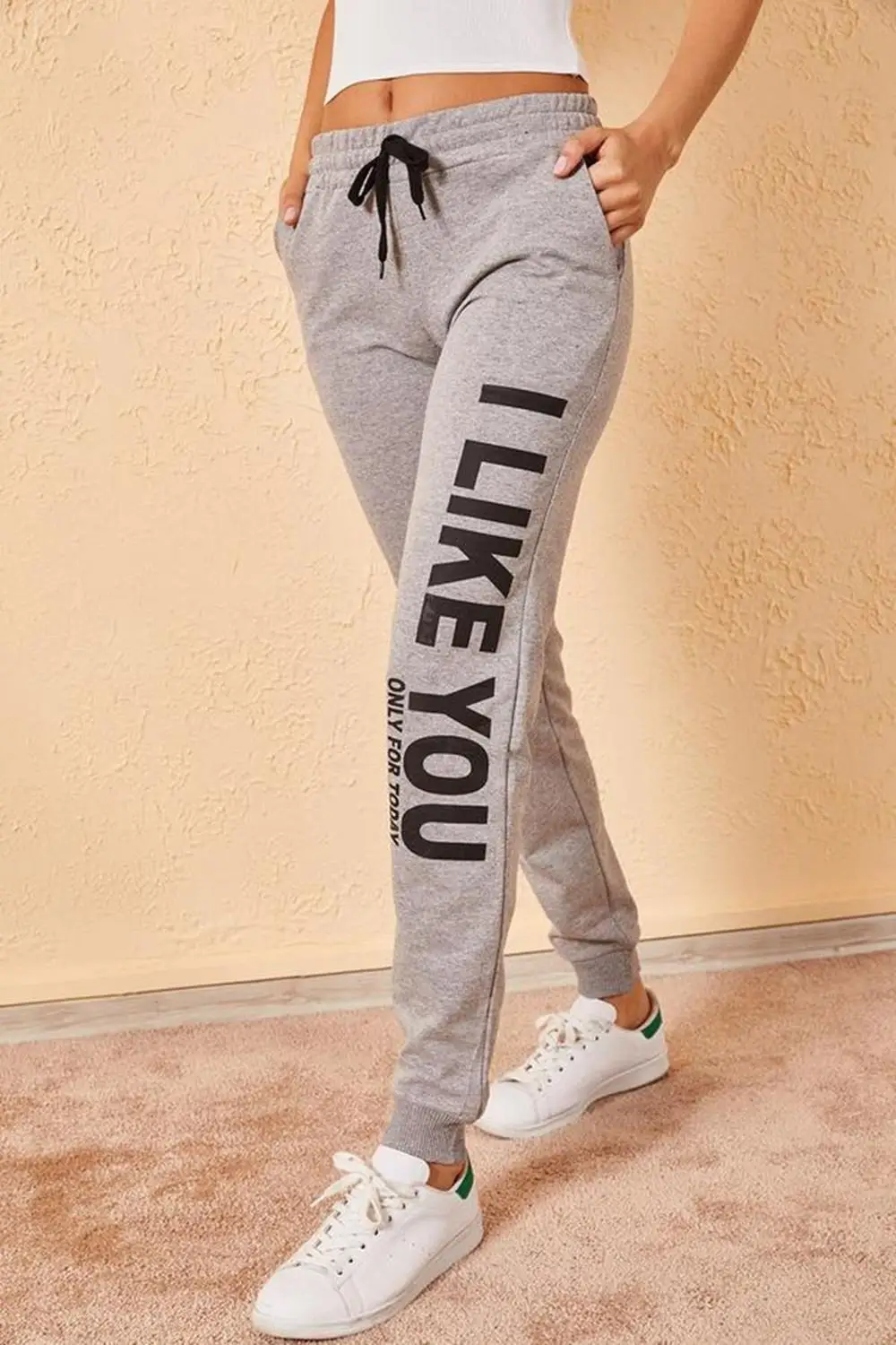 

Women's "I Like You" Printed Thick Winter Sweatpants. Black and Gray color Option. Off) cz Diamond and Cheap Tracksuits