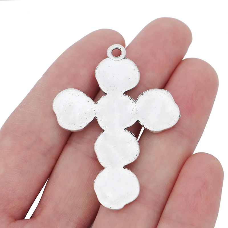 ZXZ 5 шт. тибетские серебряные большие розы религиозный крест подвески для