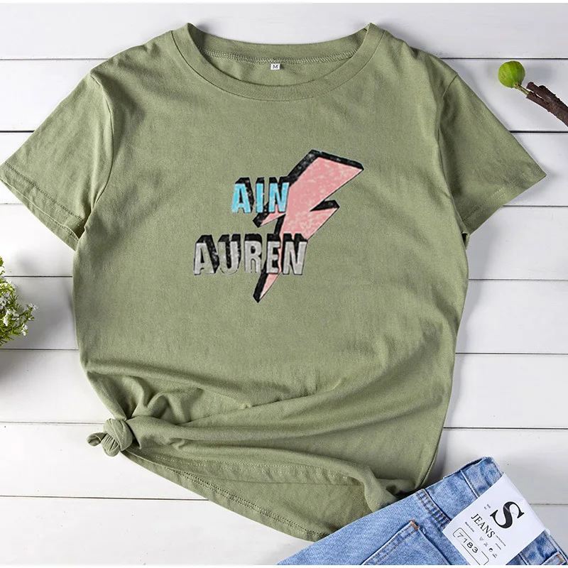 

Ain Auren Shirt Funny T Shirt Women O-neck Short Sleeve Tshirt Women Black Casual Tee Shirt Femme Tshirts Cotton Women