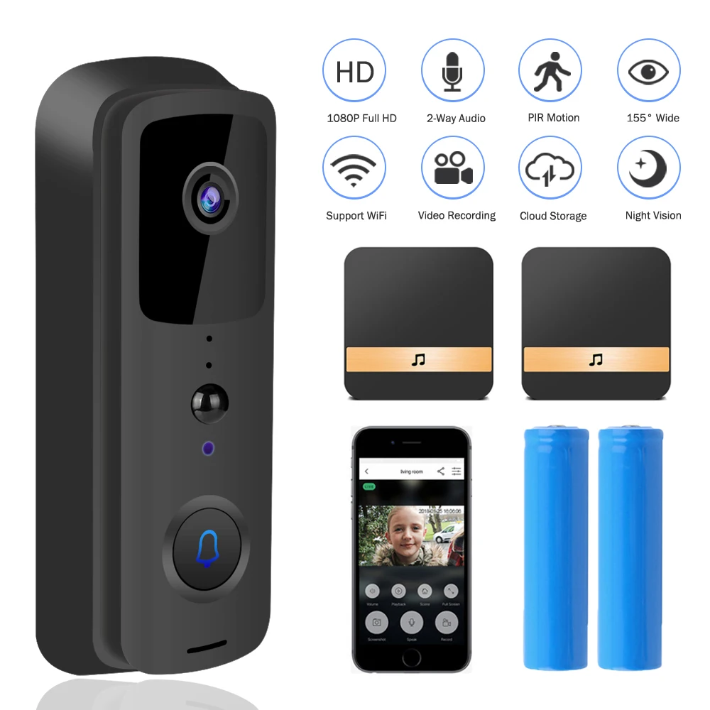 Видеодомофон Smart Wi Fi дверной Звонок камера 1080P HD видеодомофон безопасность