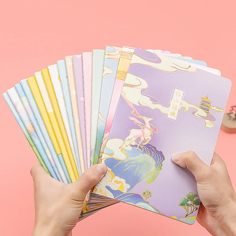 

New 4PCS Student Car Line A5 B5 Notebook Ins Wind Small Fresh Large Notepad Literary Retro Style Thick Notebook Office Supplies
