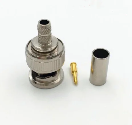 10Pcs 3 In 1 Cctv Camera Coupler Crimp Connector Bnc Male Bnc Connector To Coax Rg59 Connector Cable Accessories
