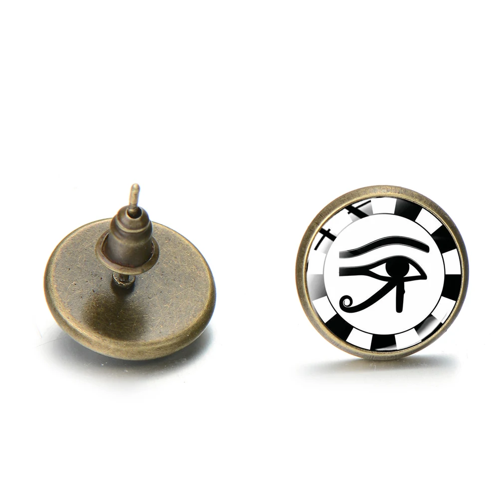 Новинка узор древний Бог Horus с ушками и глазками кота серьги-гвоздики в