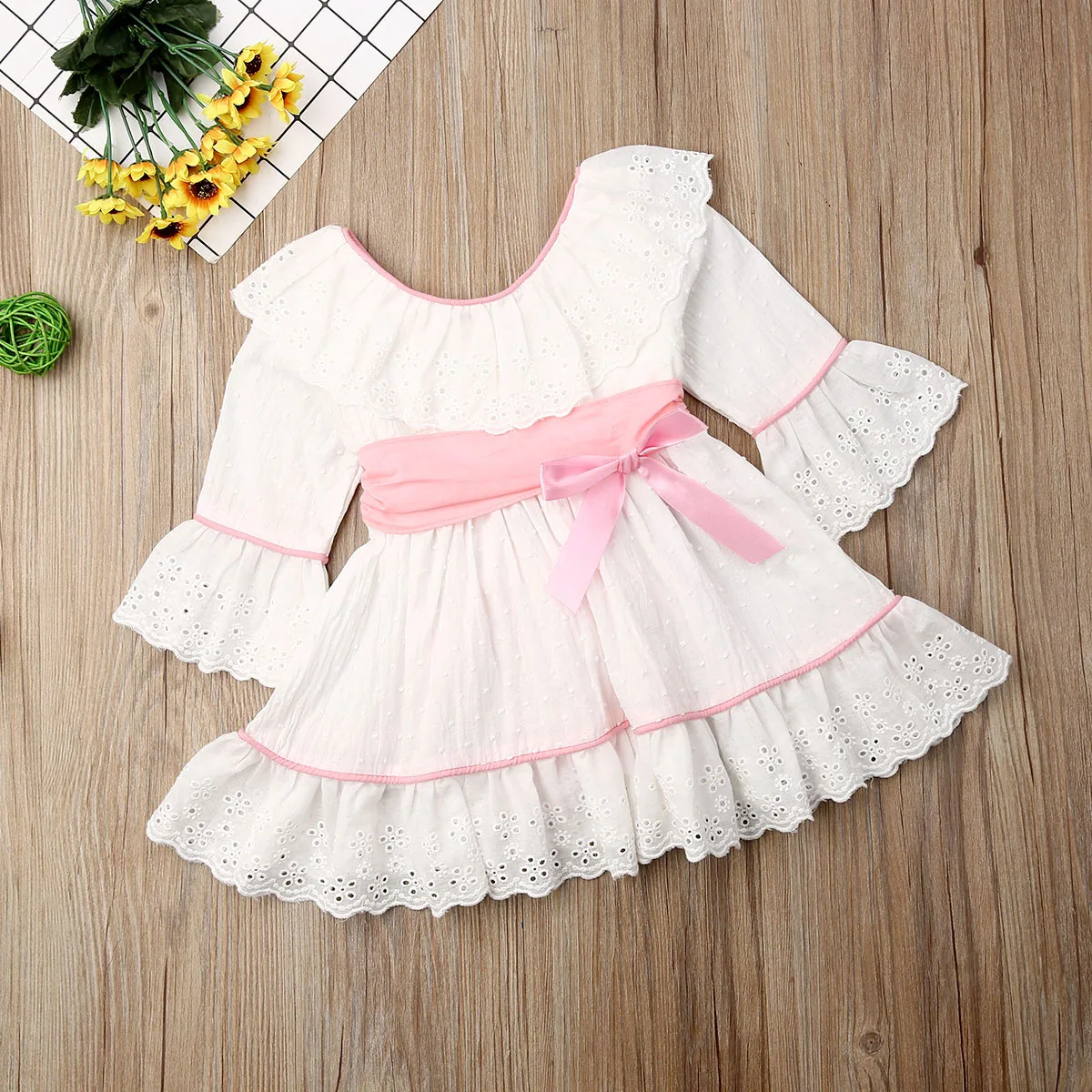 Princess Toddler Baby Kids Girl Tutu Dress Bow Lace Ruffles Wedding Party For Girls Autumn Kid Costumes | Детская одежда и обувь