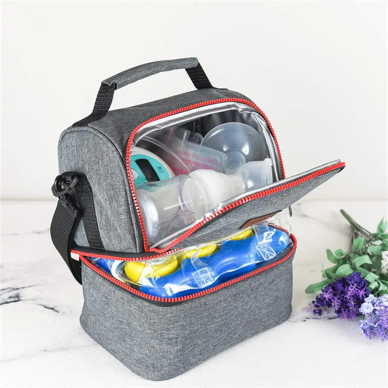 

Детский рюкзак для хранения грудного молока с двумя отделениями