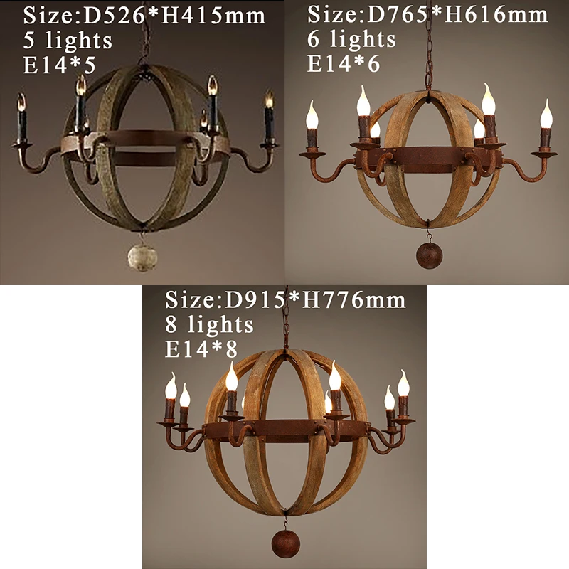 Антикварная Сфера люстры круглый деревянный подвесной светильник ing Ретро