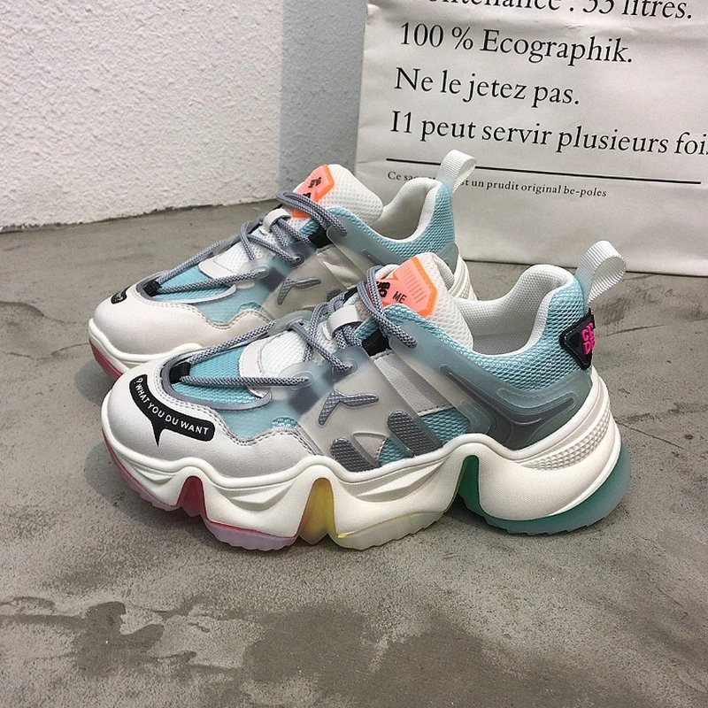 Женские кроссовки на массивной платформе Ulzzang повседневные брендовые удобные