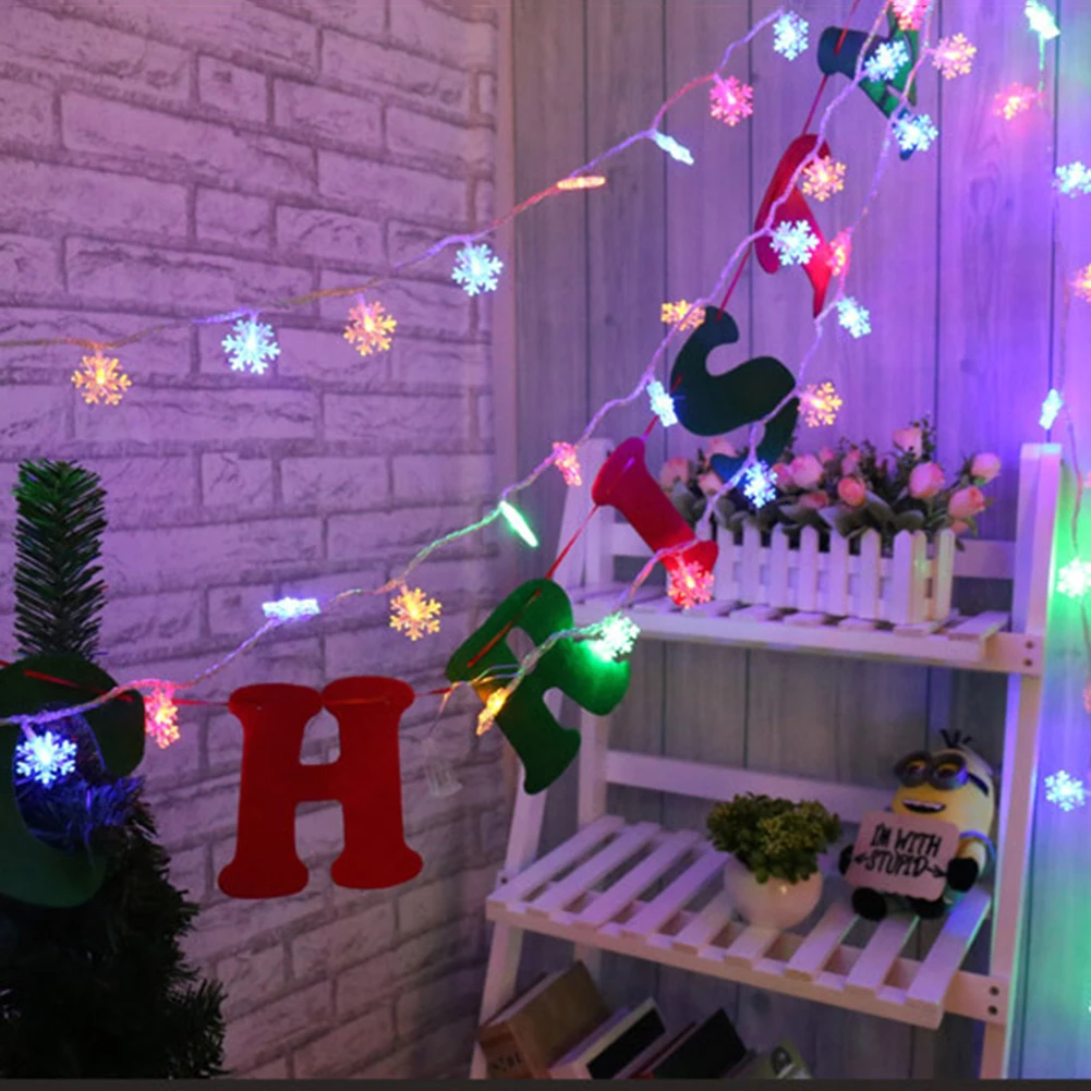 

Christmas Snowflake Fairy String Light Battery Powered Romantic Garland 6m 40 LED Ribbon Lamp New Year Xmas Decoration Lighting