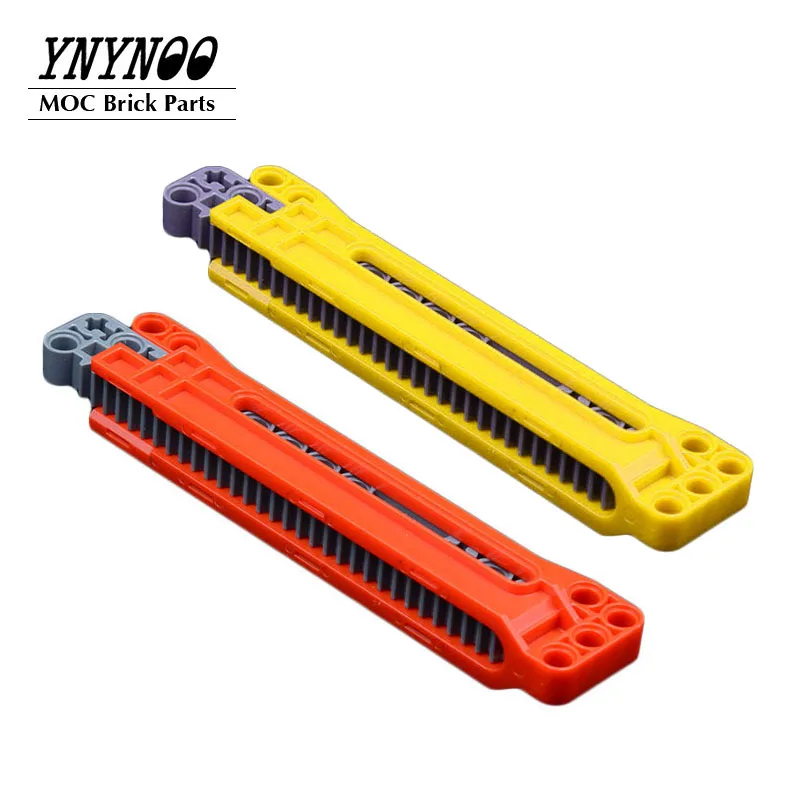 Высокотехнологичные детали серии MOC 18942 + 18940 зубчатая рейка 1x14x2 корпус с осью и