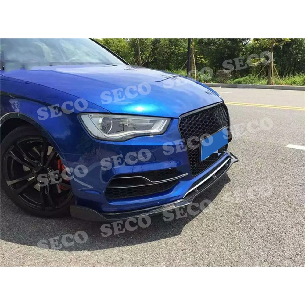 Для Audi A3 Sline S3 Седан 4 двери передний спойлер для губ карбоновое волокно головка бампер Лопата автомобильный Стайлинг