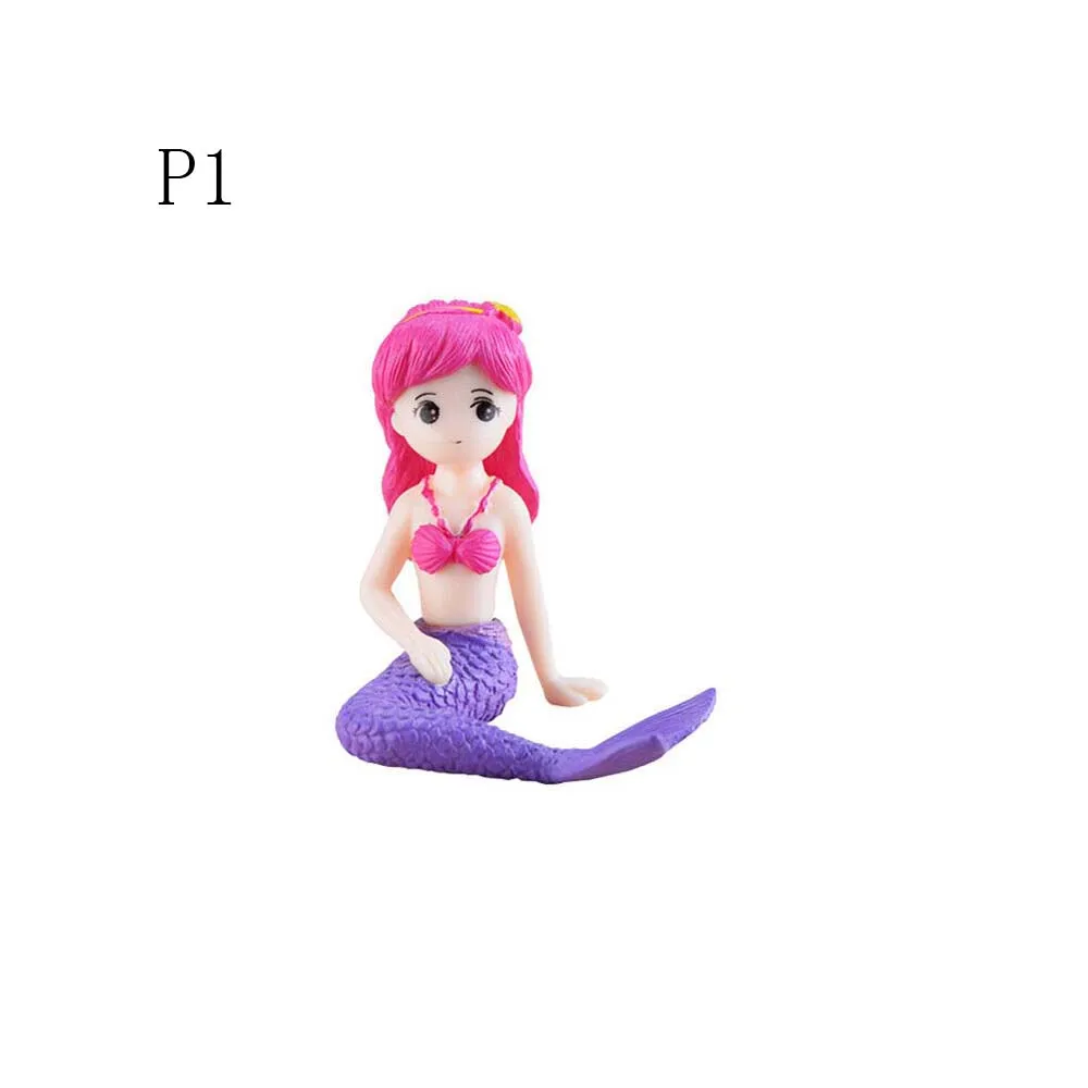 pink 1 1 шт. мини аквариумные рыбки в виде аквариума Милая Русалочка украшение для аквариума украшение стола аксессуары для домашнего декора аксессуары - Цвет: pink 1