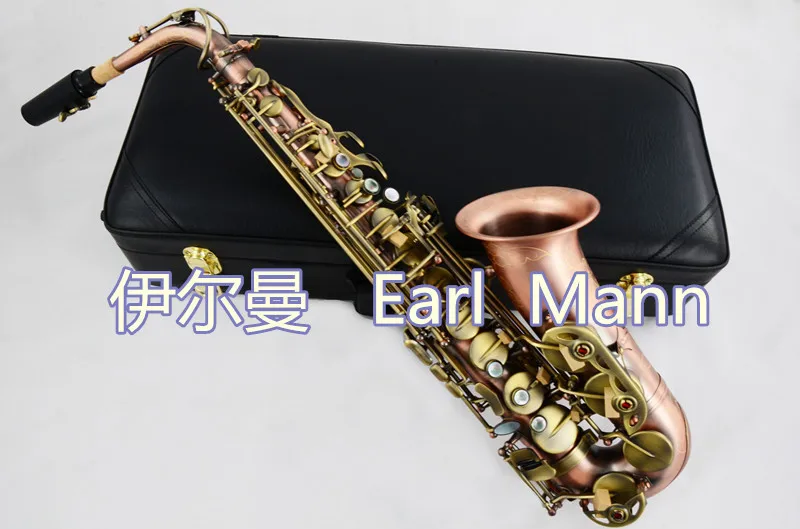 

Ilman Musical Instrument Alto Drop E Red Ancient Body Green Key Saxophone Manufacturer