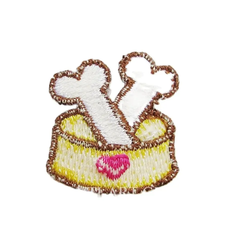 Индивидуальный 100% вышитый патч желтого цвета с мультяшным рисунком|bone| |