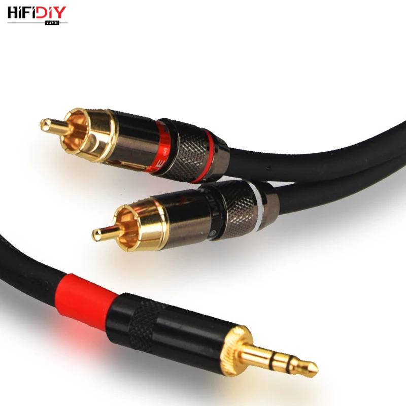 Hi-Fi тонкий полный стерео febrile аудио линия AUX 3 головной 5 поворот RCA двойной лотос
