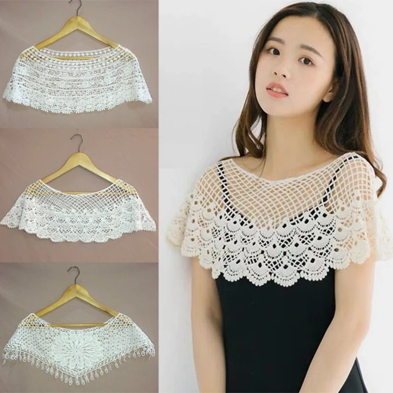 Воротник оборки шаль патчворк отделка съемная половина рубашки с пуговицами