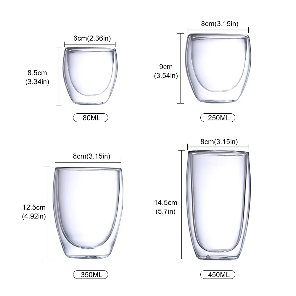 Креативная двухслойная стеклянная чашка в форме яйца утолщенная для кофе