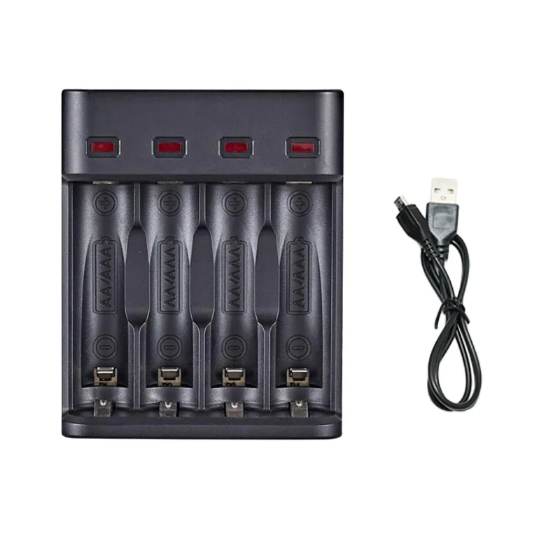 

DC 5V USB Charger 14500 AA AAA Li-ion Fast Charging 1/2/4 Slot For 18650 Charging Rechargeable Lithium Battery U26