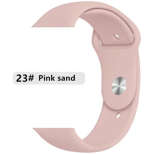 pink sand 23 Спортивный ремешок для apple watch band 44 мм 40 мм correa iwatch band 42 мм 38 мм силиконовый браслет apple watch 5 4 3 2 1 Аксессуары - Цвет ремешка: pink sand 23