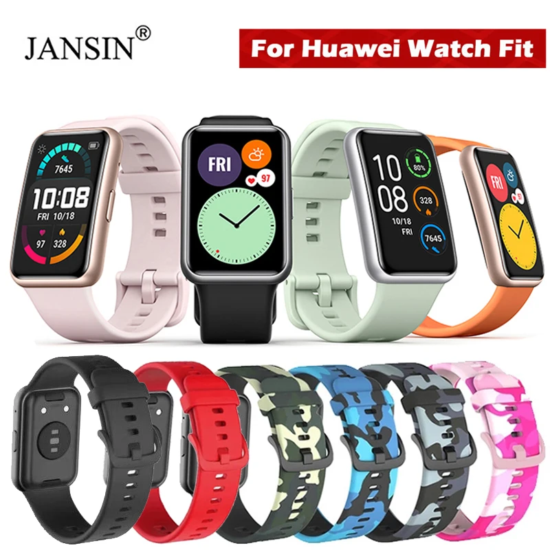 Спортивный силиконовый ремешок для часов Huawei подходит защиты экрана чехол Fit 2020