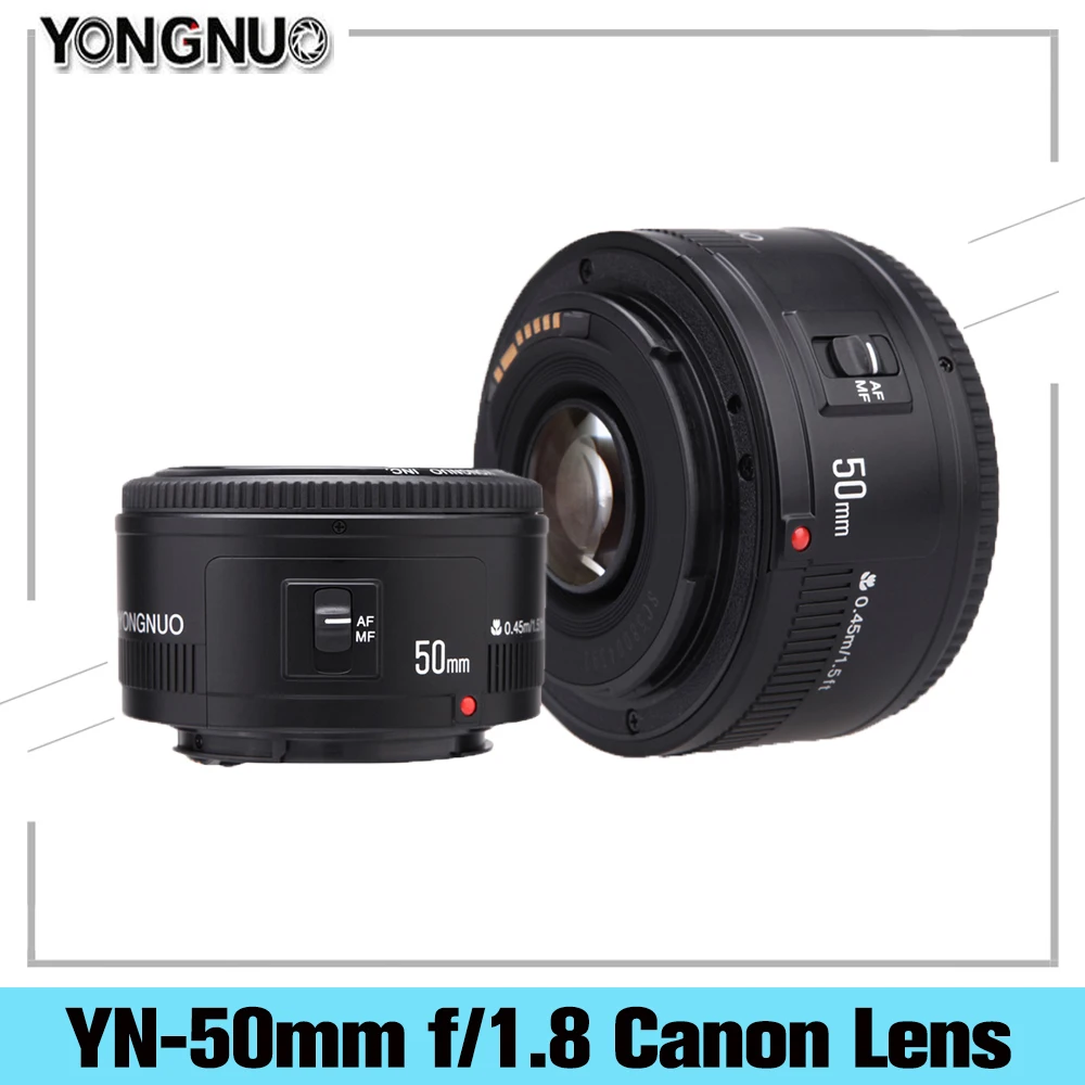 YONGNUO YN50mm YN50 F1.8 объектив камеры EF 50 мм AF MF диафрагма для Canon EOS Rebel T6 700D 750D 5D 6D Mark II IV 10D