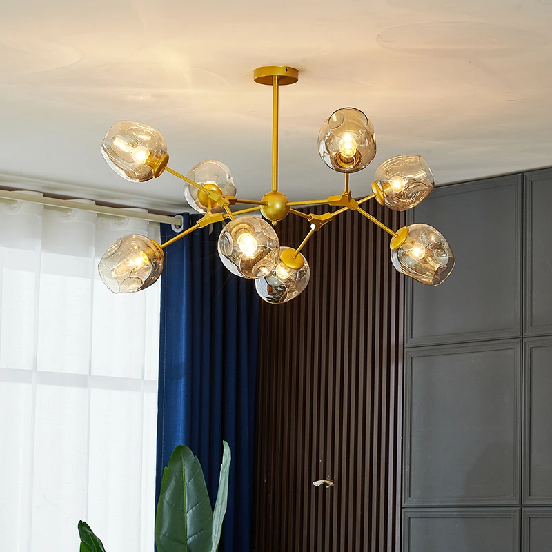 

Modern LED Chandelier Lighting E27 Glass Lustre LOFT living room Bedroom glass Ball chandeliers Kitchen Fixtures indoor lighting