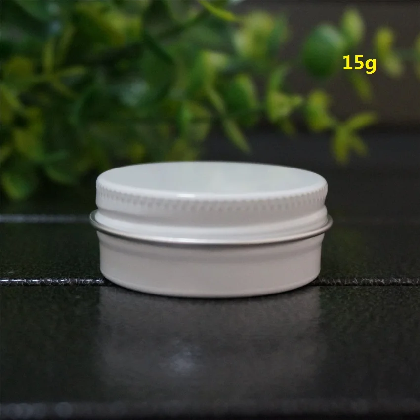 

15g 10-200pcs 40*17mm White Empty Portable Aluminum Box Metal Tin Cans 15ml Round Cosmetic Cream Refillable Jar Tea Aluminum Pot