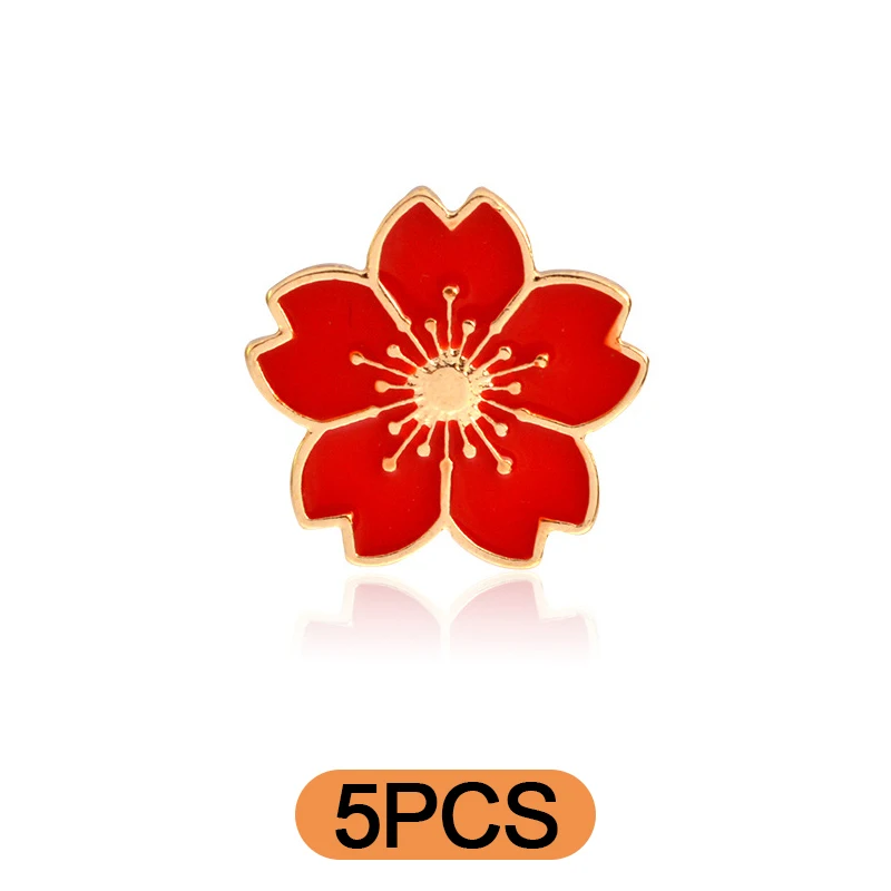5 шт. эмалированные броши в виде цветка вишни | Украшения и аксессуары