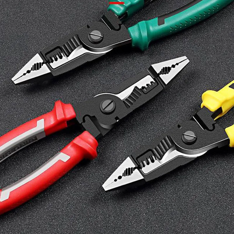 

Tiger Pliers Steel Wire Clamp Tip Mouth Electrician Special Pressure Line Pickpocket Cut Wire Fitter Pliers Stripping Artifact
