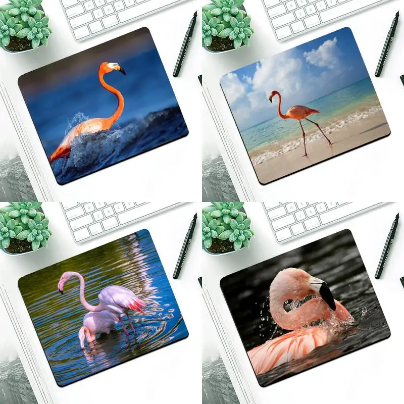 

Animal Flamingo Durable Rubber Mouse Mat Pad Small Pads Rubber Mouse Mat MousePad Desk Gaming Mousepad Cup Mat