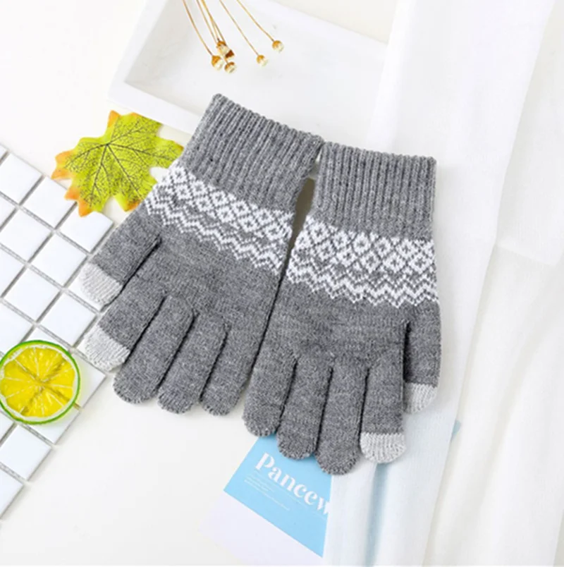 Теплые зимние перчатки с сенсорным экраном для женщин и мужчин эластичные