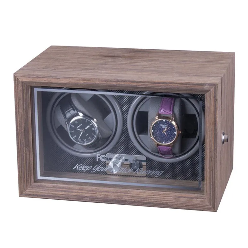 

1-0/2-0 сетка для намотки часов 3V-9V 1A-5A Регулируемый 5 передач светодиодный автоматический вращающийся черный орех деревянный ящик для часов с usb-кабелем