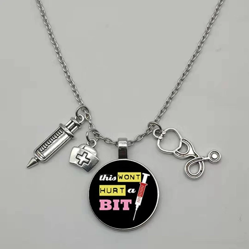 Ожерелье со стетоскопом модное индивидуальное ожерелье стеклянным круглым